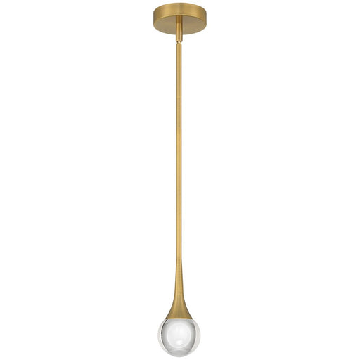 Access Lighting Georgia LED Pendant, Brass/Crystal Clear