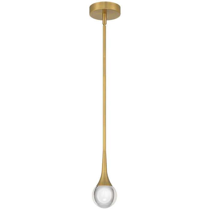 Access Lighting Georgia LED Pendant, Brass/Crystal Clear