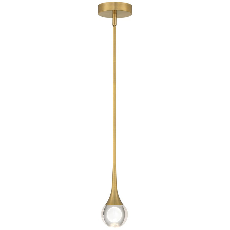 Access Lighting Georgia LED Pendant, Brass/Crystal Clear