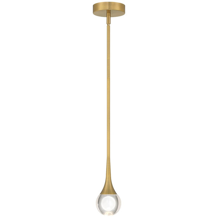 Access Lighting Georgia LED Pendant, Brass/Crystal Clear