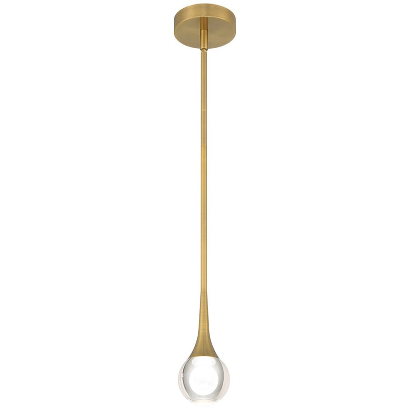 Access Lighting Georgia LED Pendant, Brass/Crystal Clear