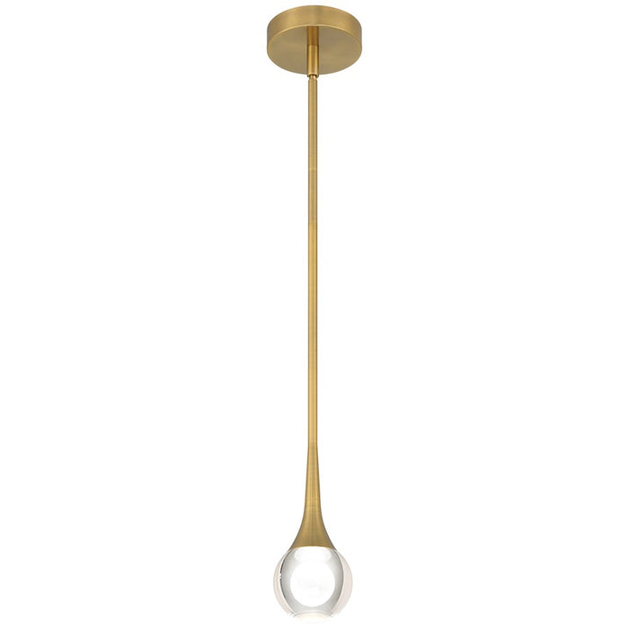 Access Lighting Georgia LED Pendant, Brass/Crystal Clear