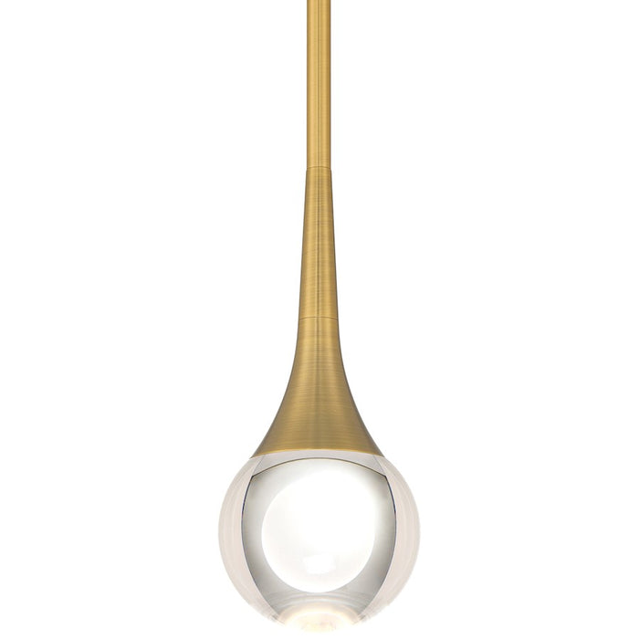 Access Lighting Georgia LED Pendant, Brass/Crystal Clear