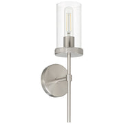Access Lighting Lily 1Lt Wall Sconce, 16.5"H, Brushed Steel/Clear