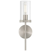 Access Lighting Lily 1Lt Wall Sconce, 16.5"H, Brushed Steel/Clear