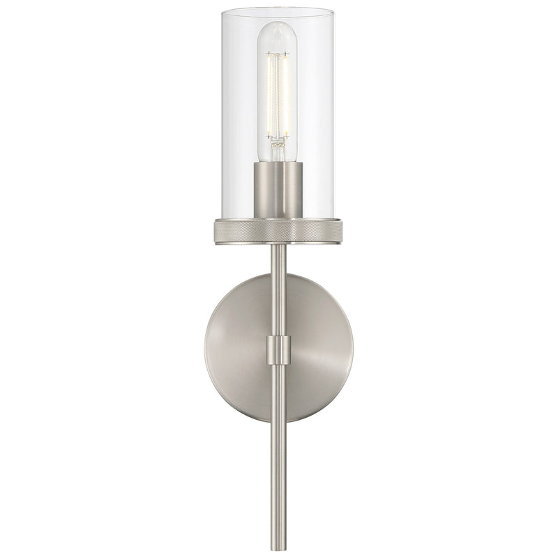 Access Lighting Lily 1Lt Wall Sconce, 16.5"H, Brushed Steel/Clear