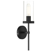 Access Lighting Lily 1Lt Wall Sconce, 16.5"H, Matte Black/Clear