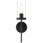 Access Lighting Lily 1Lt Wall Sconce, 16.5"H, Matte Black/Clear