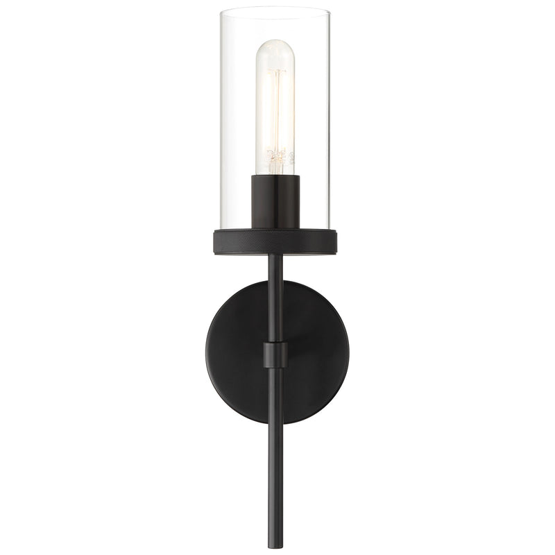 Access Lighting Lily 1Lt Wall Sconce, 16.5"H, Matte Black/Clear