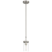 Access Lighting Lily 1 Light Pendant, Brushed Steel/Clear