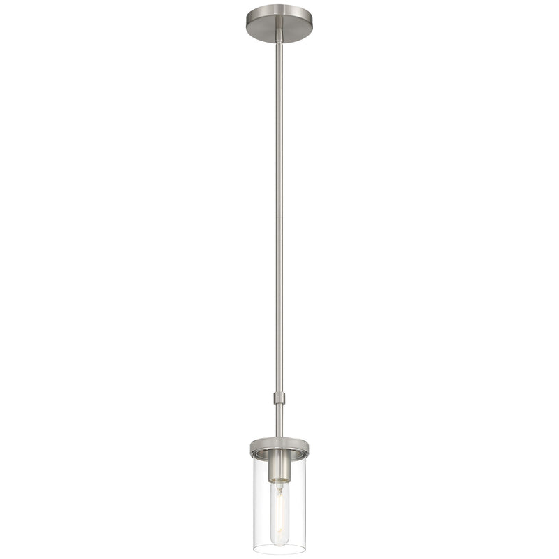Access Lighting Lily 1 Light Pendant, Brushed Steel/Clear