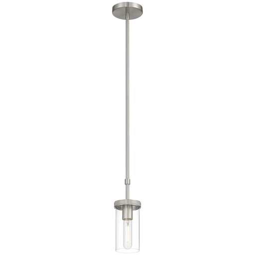 Access Lighting Lily 1 Light Pendant, Brushed Steel/Clear