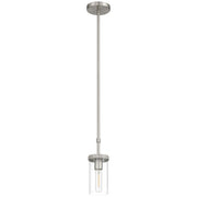 Access Lighting Lily 1 Light Pendant, Brushed Steel/Clear