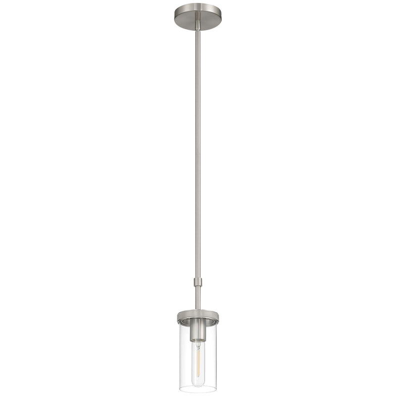 Access Lighting Lily 1 Light Pendant, Brushed Steel/Clear