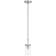 Access Lighting Lily 1 Light Pendant, Brushed Steel/Clear