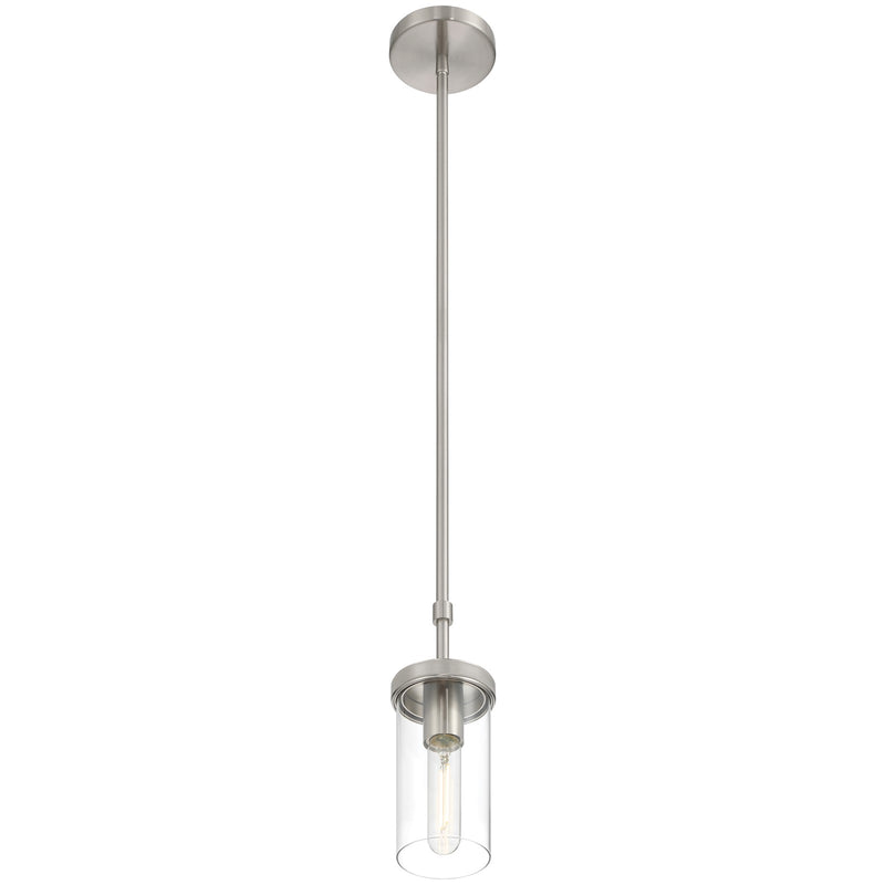 Access Lighting Lily 1 Light Pendant, Brushed Steel/Clear