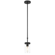 Access Lighting Lily 1 Light Pendant, Matte Black/Clear
