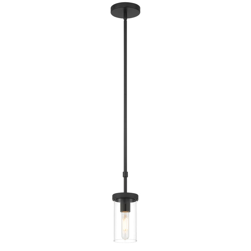 Access Lighting Lily 1 Light Pendant, Matte Black/Clear