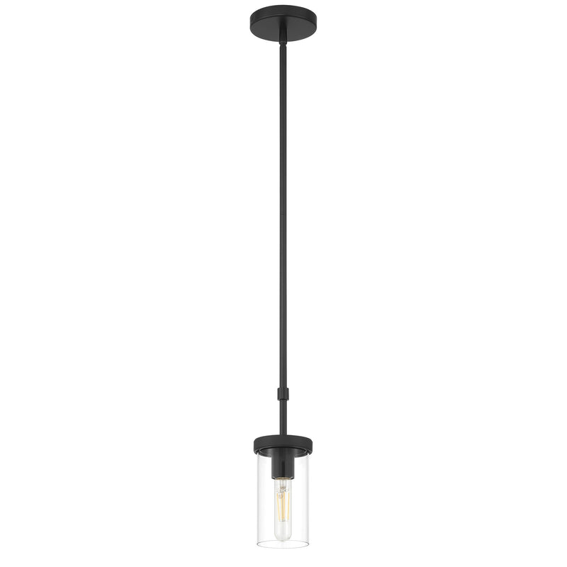 Access Lighting Lily 1 Light Pendant, Matte Black/Clear