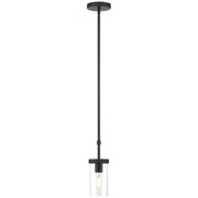 Access Lighting Lily 1 Light Pendant, Matte Black/Clear