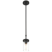 Access Lighting Lily 1 Light Pendant, Matte Black/Clear