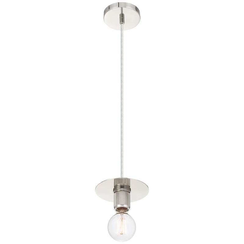 Access Lighting Central 1Lt Pendant, Polished Nickel/Polished Nickel