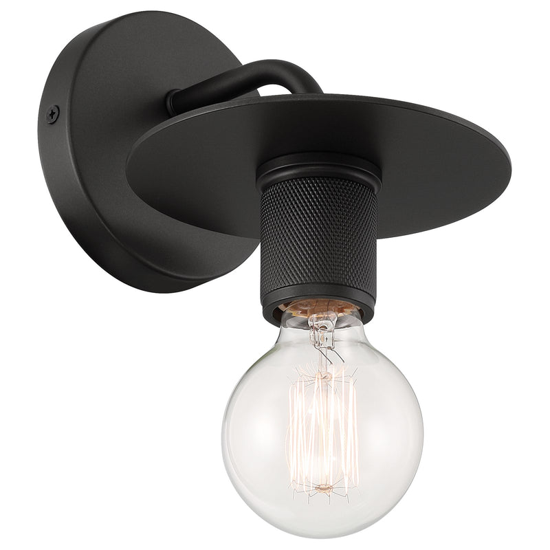 Access Lighting Central 1 Light Wall Sconce, Black/Black