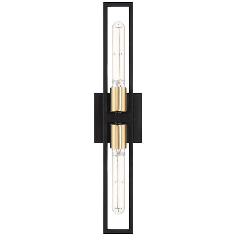 Access Lighting Tyne 2 Light LED Wall Scocne, Black/Brass