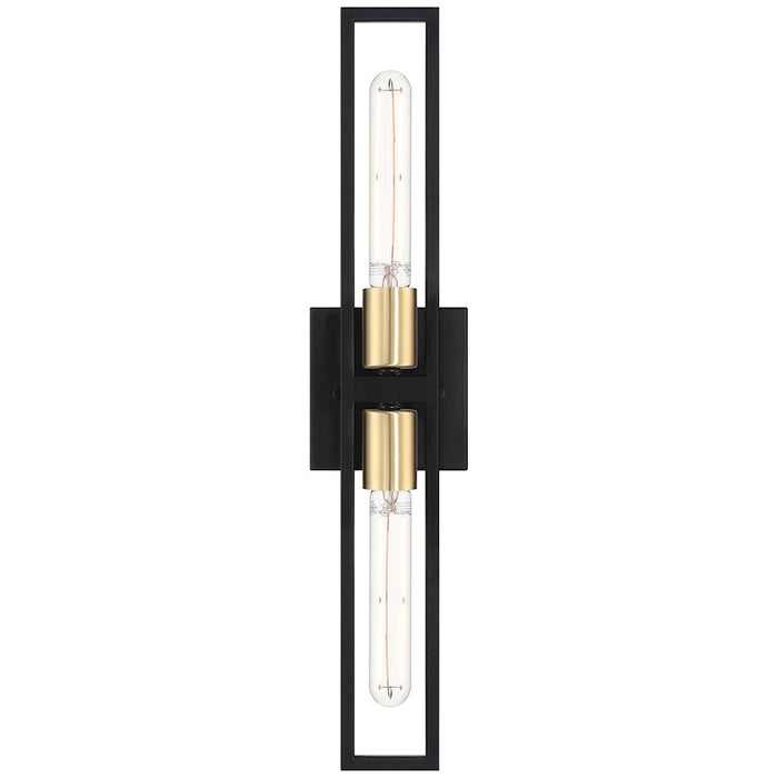 Access Lighting Tyne 2 Light LED Wall Scocne, Black/Brass