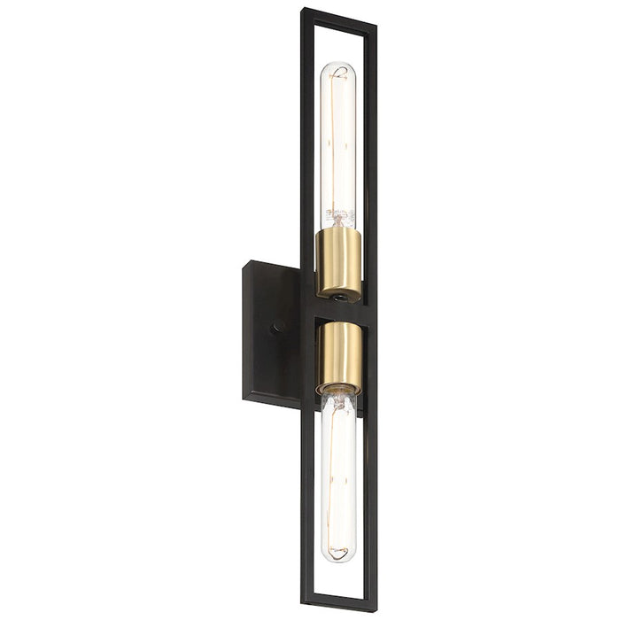 Access Lighting Tyne 2 Light LED Wall Scocne, Black/Brass