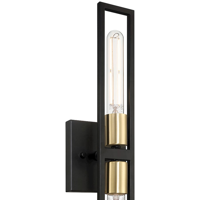 Access Lighting Tyne 2 Light LED Wall Scocne, Black/Brass