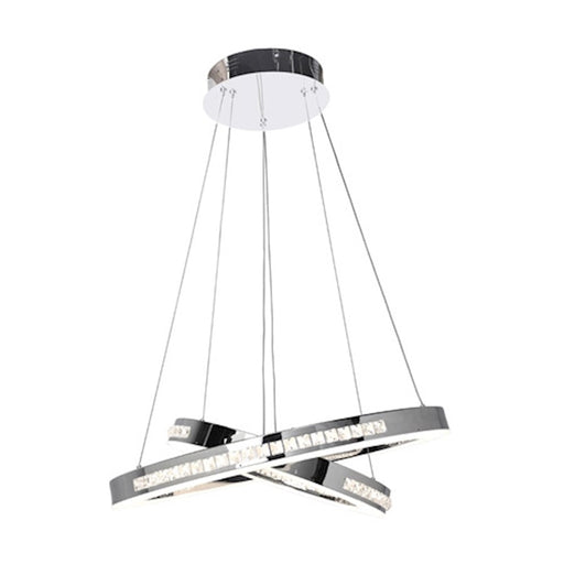 Access Lighting Affluence 1 Light Dual Ring Pendant, Chrome