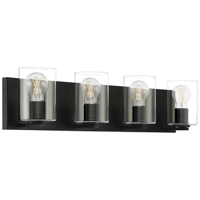 Access Lighting Oslo 4 Light LED Vanity, Matte Black/Clear