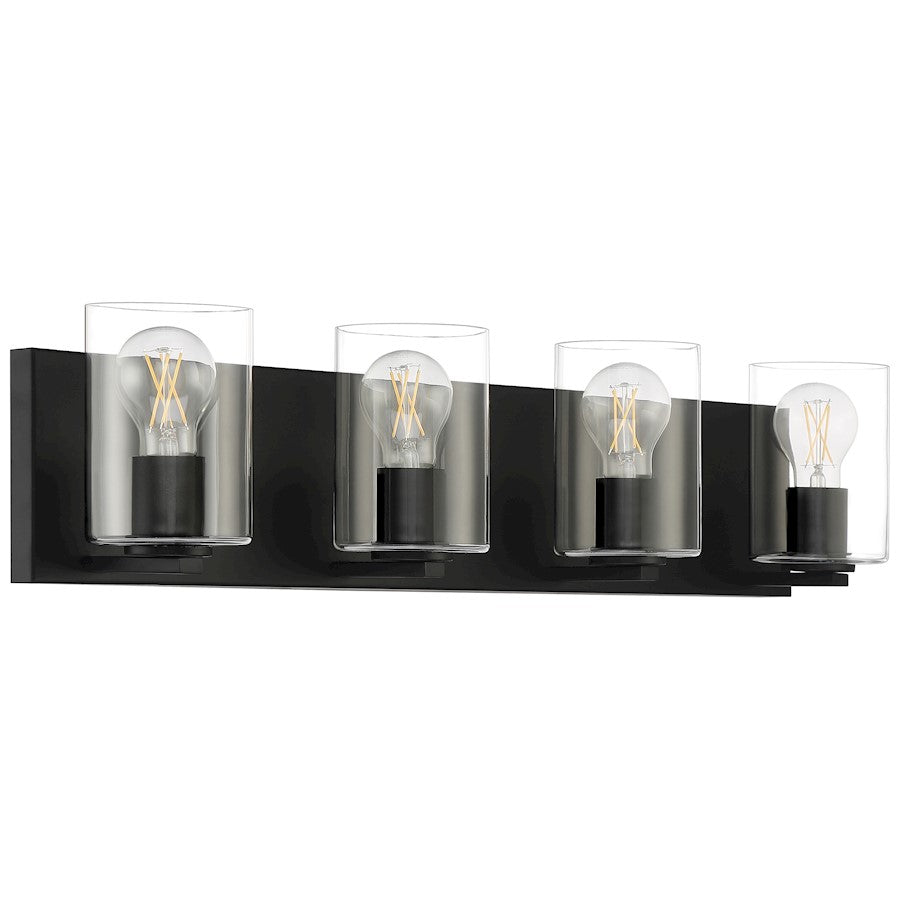 Access Lighting Oslo 4 Light LED Vanity, Matte Black/Clear