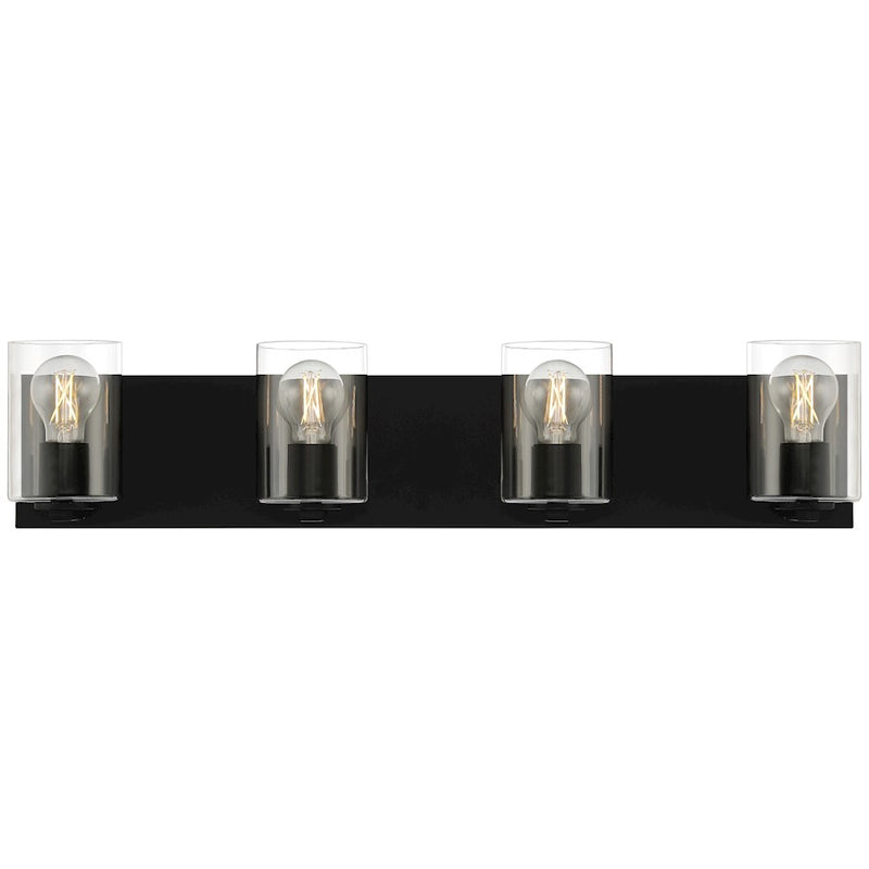 Access Lighting Oslo 4 Light LED Vanity, Matte Black/Clear
