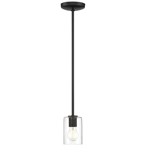 Access Lighting Oslo 1 Light LED Pendant, Black/Clear