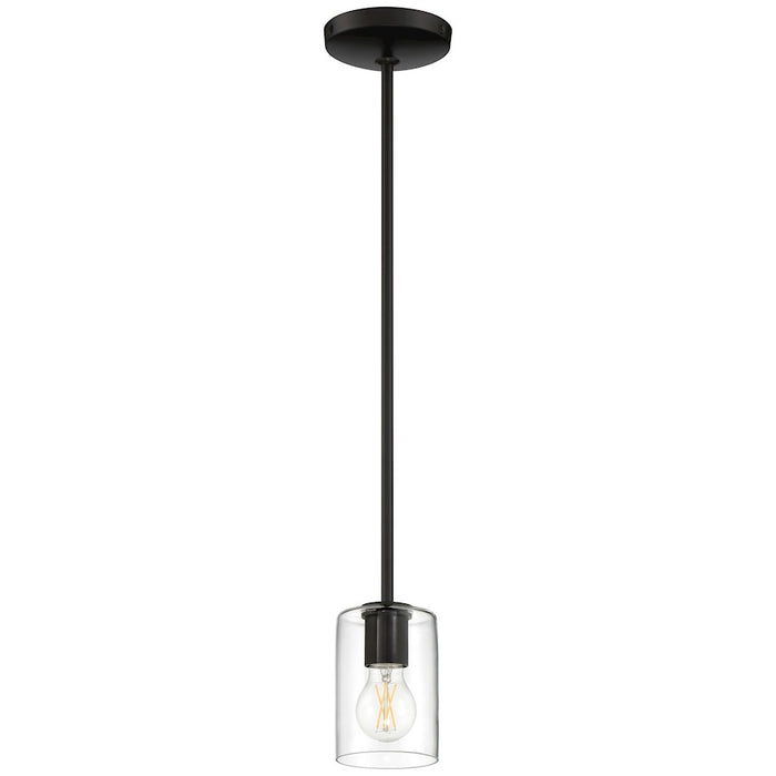 Access Lighting Oslo 1 Light LED Pendant, Black/Clear