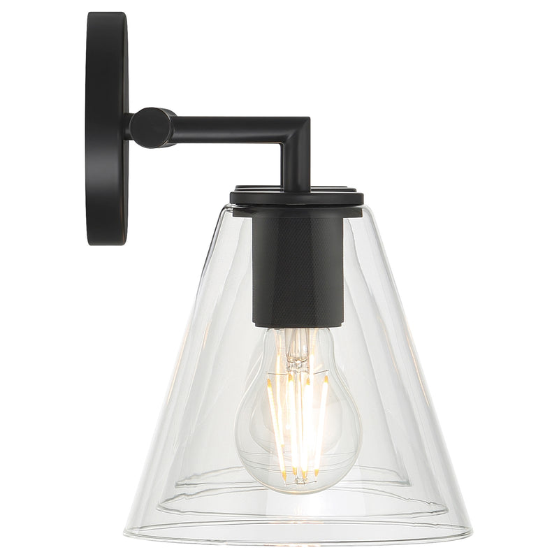Access Lighting Katie 3 Light Vanity, Matte Black/Clear