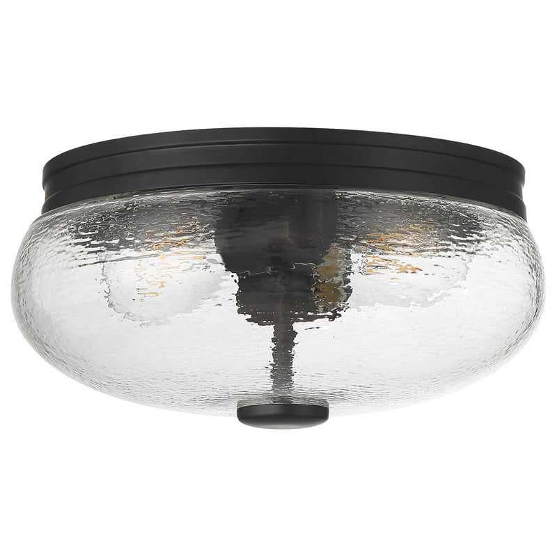 Access Lighting Lindsay 2 Light Flush Mount, Matte Black/Clear