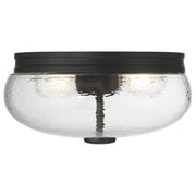 Access Lighting Lindsay 2 Light Flush Mount, Matte Black/Clear