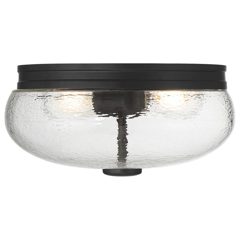 Access Lighting Lindsay 2 Light Flush Mount, Matte Black/Clear