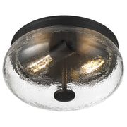 Access Lighting Lindsay 2 Light Flush Mount, Matte Black/Clear