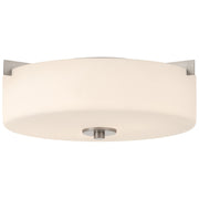 Access Lighting Rachel 2 Light Flush Mount, Brushed Steel/Opal