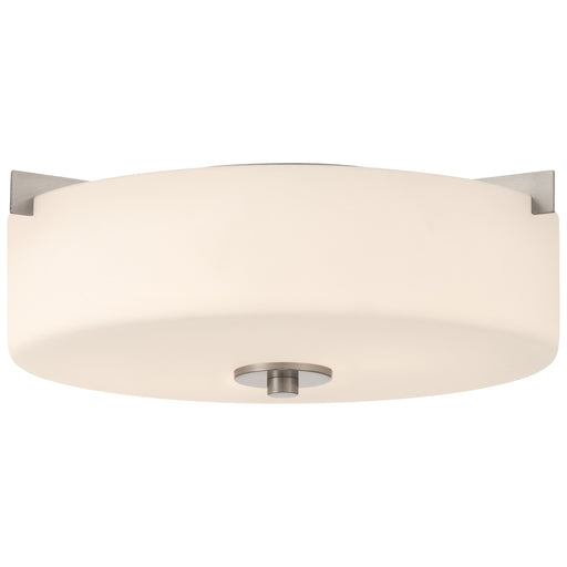 Access Lighting Rachel 2 Light Flush Mount, Brushed Steel/Opal