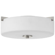 Access Lighting Rachel 2 Light Flush Mount, Brushed Steel/Opal