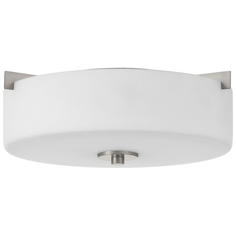 Access Lighting Rachel 2 Light Flush Mount, Brushed Steel/Opal