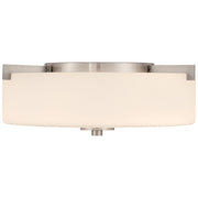 Access Lighting Rachel 2 Light Flush Mount, Brushed Steel/Opal