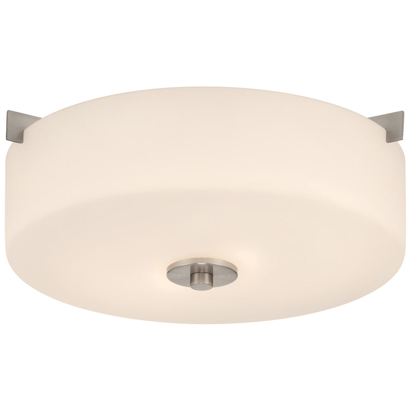 Access Lighting Rachel 2 Light Flush Mount, Brushed Steel/Opal