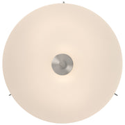 Access Lighting Rachel 2 Light Flush Mount, Brushed Steel/Opal