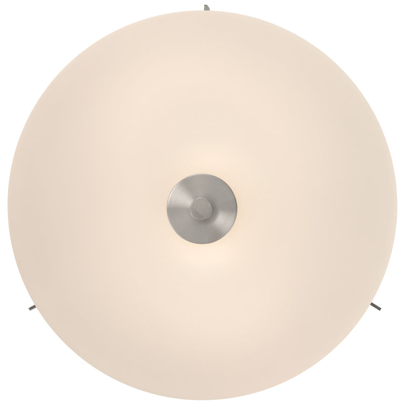 Access Lighting Rachel 2 Light Flush Mount, Brushed Steel/Opal